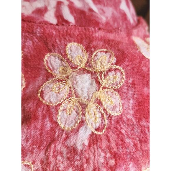 Shoreline Ombre Tie-dyed Dress With Fringe & Embroidery Summer Beachy Boho VGUC - Picture 6 of 6